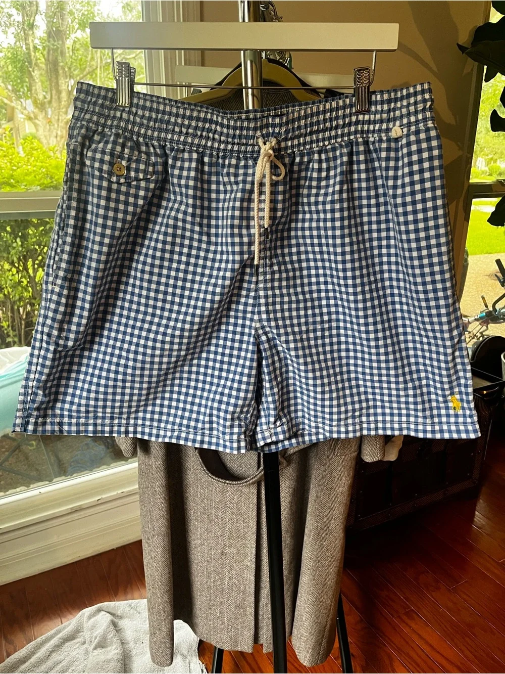 Ralph Lauren Blue & White Gingham swim Shorts